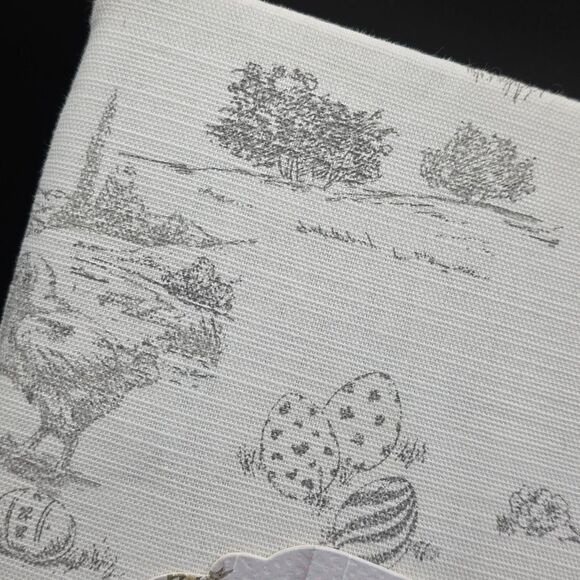 Bunny Tales Easter Tablecloth Spring Rabbit Toile Cotton Oblong 60x102 NIP - Picture 6 of 10